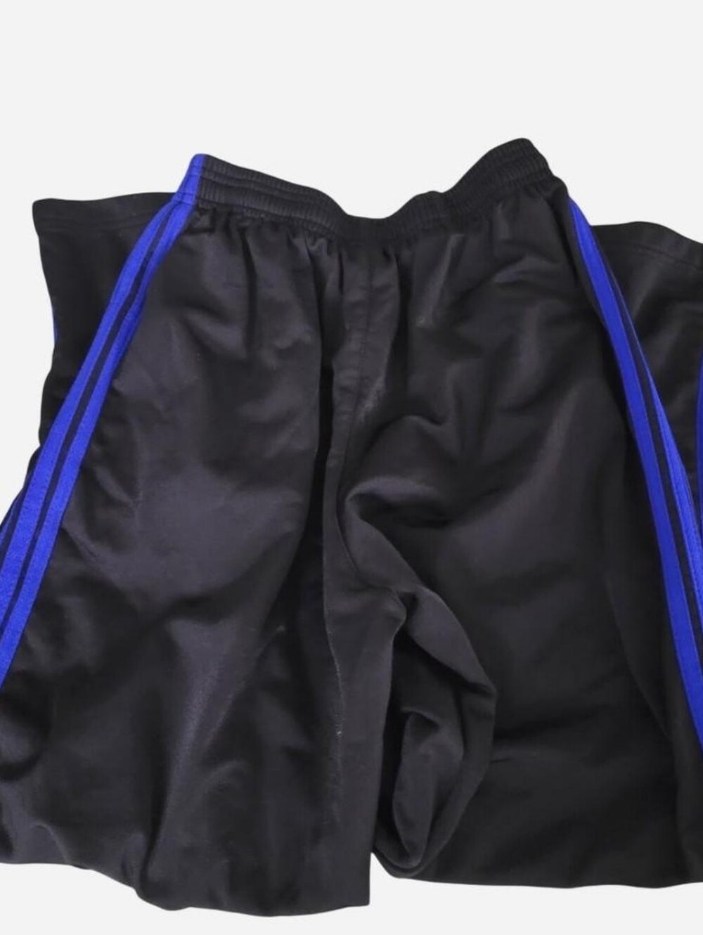 Adidas Boys Black W/ Blue Strips Sweatpants (M)